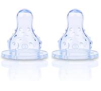 Nuby ID024 Tettarella per Biberon, Collo Standard a 3 Velocita' (Confezione da 2)