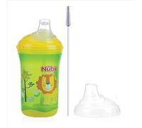 Nuby ID10348 - Tazza da allenamento con cannuccia e beccuccio salvagoccia, 300 ml