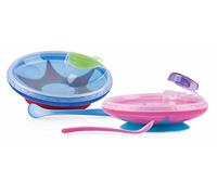 Nuby Id5342 Piattino pappacalda con cucchiaino, colori assortiti