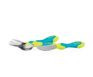 Nuby ID5433 Posatine in Inox - Forchettina, Coltello, Cucchiaino