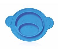 Nûby ID92913BLUE - Piatto in silicone antiscivolo, colore: Blu