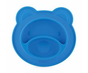 Nuby ID92958BLUE Piatto Ventosa in Silicone Bear