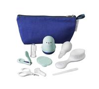 Nuby Kit per la cura del bagnetto del bambino con 8 articoli essenziali per la toelettatura, borsa da viaggio, fodera impermeabile, ideale per viaggi o a casa