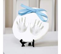 Nuby Kit per creare decorazioni in argilla per impronte di mani e piedi, con cavalletto e nastri blu e rosa, per neonati e ragazzi