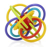 Nuby Lots A Loops Sensory Multicolore Dentiera e Sonaglio Giocattolo per Bambini - 3+ Mesi - Giocattolo per la Dentizione del Bambino