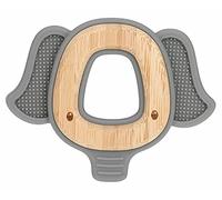 Nuby - Massaggiagengive in legno e silicone - Elefante - 3m+