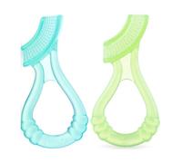 Nuby Massaggiatore in silicone morbido con custodia igienica, confezione da 2, 3 m+