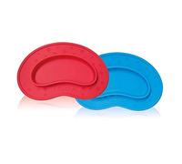 Nuby Miracle ID92828BLUE, Piatto con effetto ventosa, forma a fagiolo, Azzurro, 9m+