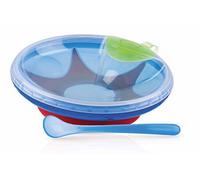 Nuby Piatto Pappacalda con Cucchiaino - Blu - NUOVO