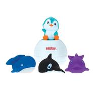 Nuby Pinguino Pop-Up Gioco Bagnetto con 3 Giocco Spruzzini, 6+ Mesi | Gioco bagnetto sensoriale e interattivo con più personaggi, stimola coordinazione occhio-mano e motricità precoce