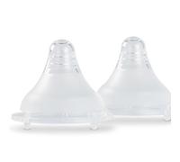 Nuby RapidBottle - Tettarelle per biberon, sterilizzazione rapida, design simile al seno, valvole anti-coliche, confezione da 2 (flusso medio)