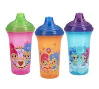 Nuby - Set di 3 tazze con beccuccio rigido con valvola Vari-Flo, 9 oz, Nickelodeon Shimmer & Shine