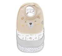 Nuby Snug and Dry Bavaglini in cotone biologico lavabile in lavatrice con scollo imbottito 048526999460, taglia unica, confezione da 4