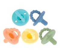 Nuby Softees Ciucci Neonato 100% Silicone, Set da 5, 0+ Mesi, Bimbo | Design morbido monopezzo in colori pastello, manico dentizione testurizzato e due fori di ventilazione, calma il bimbo