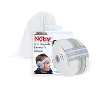 Nuby Suoni morbidi: paraorecchie regolabili per bambini per protezione contro i rumori forti, ideali per spettacoli aerei, fuochi d'artificio, viaggi in volo e molto altro ancora! Solo bianco.