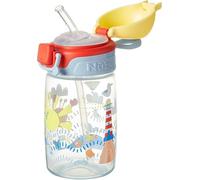 Nuby Super Drinking Bottle with Straw - No Spill for Kids 360ml, Carry Handle, Dishwasher Safe, Suitable for 12 Months+ (Sunshine)