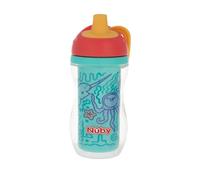 Nuby Tazza termica Easy Grip | Include cannuccia, motivo oceano, 6+ mesi