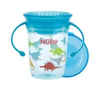Nuby NV0414019AQUA Tritan 360° Wonder Cup with Handles - Aqua - 240 ml - 6 Months, Blue