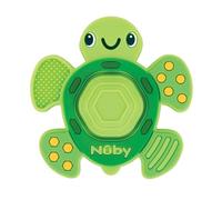 Nuby Teethe N' Pop Massaggiagengive per Neonati, 3+ Mesi, Tartaruga | Massaggiagengive in silicone con più superfici e centro pop interattivo, stimola la motricità e allevia il fastidio