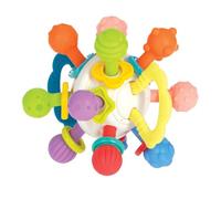 Nuby Twist Ball con sonaglio e colori vivaci e divertenti - Giocattolo sensoriale - Sviluppa la motricità fine - Dai 3 mesi in su