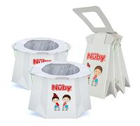 Nuby Vasino da Viaggio con Fodera - Vasino Pieghevole e Portatile; Vasino per Bambini Essenziale per Campeggio, Viaggi e Gite in Auto - Vasino da Viaggio per Bambini, Confezione da 2 Pezzi