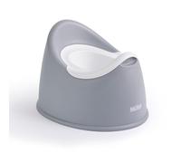 Nuby Vasino Easy Clean con Vaschetta Estraibile, 18+ Mesi, Grigio | Spannolinamento con paraspruzzi integrato e base antiscivolo per facilitare la transizione dal pannolino al WC