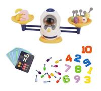 NUC Giochi Matematici Bilancia，Bilancia Astronauta Numeri Bambini, Giochi Matematici Bambini 3-6 Anni con Addizioni e Sottrazioni Giochi - Giocattolo Educativo Montessori(65 Pezzi)