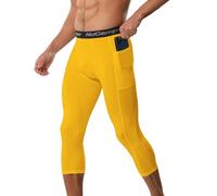 NuCamper 3/4 Leggings da Uomo, Pantaloni Sportivi a Compressione 3/4 Running Pantaloni Tights Baselayer Asciugatura Rapida per Basket Palestra Allenamento Atletico Calcio