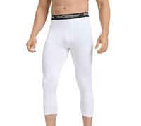 NuCamper 3/4 Pantaloni Compressione da Uomo, Leggings da Corsa Calzamaglia Pantaloni Sportivi di Compressione dello Strato Baselayer Asciugatura Rapida per Basket Palestra Allenamento Atletico Calcio