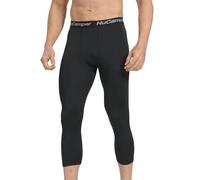 NuCamper 3/4 Pantaloni Compressione da Uomo, Leggings da Corsa Calzamaglia Pantaloni Sportivi di Compressione dello Strato Baselayer Asciugatura Rapida per Basket Palestra Allenamento Atletico Calcio