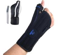 NuCamper Tutore Pollice Regolabile, Supporto Stabilizzante per Pollice e Polso Due Stecche Metalliche,Traspirante Supporto per Artrite Tendinite Tunnel Carpale Sollievo dal Dolore, Destro Sinistro
