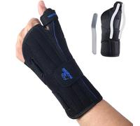 NuCamper Tutore Pollice Regolabile, Supporto Stabilizzante per Pollice e Polso Due Stecche Metalliche,Traspirante Supporto per Artrite Tendinite Tunnel Carpale Sollievo dal Dolore, Destro Sinistro