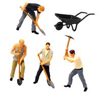 Nucelit 1: 64 Scala Miniatura Operaio edile Scavando Tesoro Strada Scena Modello Forte Resina per la Casa Lavoro Decorazione Regalo Colofonia Lavoro Scavo Modello