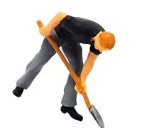 Nucelit 1: 64 Scala Miniatura Operaio edile Scavando Tesoro Strada Scena Modello Forte Resina per la Casa Lavoro Decorazione Regalo Colofonia Lavoro Scavo Modello