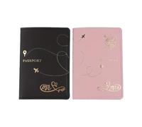 Nucelit 2Pcs Multi Funzionale PU Pelle Passaporti Caso Alla Moda Carta Da Viaggio Organizzato per la Conservazione sicura dei Documenti Regalo di Viaggio, B, Pointer