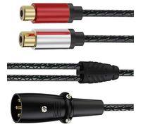 Nucelit Adattatore sbilanciato di interconnessione stereo sbilanciata con splitter a Y femmina da 3 pin a 2 RCA