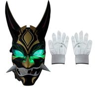 Nucelit Anime Game Figure Xiao Light Up Full Face Con Interruttori di Induzione Guanto Halloween Genshin Impatti Patronus Anime Game Figure Xiao