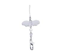 Nucelit Bianco Angelo Ala Nappe Telefono Cordino Femminile Carino Perline Shell Ciondolo Accessori Pacchetto Decorazione Portachiavi Orso Incrociato Bianco Angelo Ala Nappe Cordino, Misura unica, come