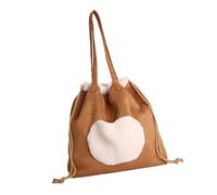Nucelit Borsa a secchiello retrò in pelle scamosciata con chiusura a coulisse borsa a tracolla alla moda sotto le ascelle borsa a tracolla per tutti i giorni con coulisse essenziale sotto le ascelle