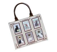 Nucelit Borsa a tracolla alla moda che mostra bei disegni interni spaziosi e costruzione robusta bella borsa con stampa, bianco