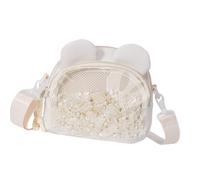 Nucelit Borsa a tracolla alla moda in nylon trasparente, casual, adatta per scuola, lavoro e attività all'aperto, borsa per riunioni di fan degli anime, bianco