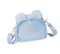 Nucelit Borsa a tracolla alla moda in nylon trasparente, casual, adatta per scuola, lavoro e attività all'aperto, borsa per riunioni di fan degli anime, Azzurro