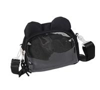 Nucelit Borsa a tracolla alla moda in nylon trasparente, casual, adatta per scuola, lavoro e attività all'aperto, borsa per riunioni di fan degli anime, Nero