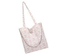Nucelit Borsa a tracolla con catena in metallo, comodo tessuto a costine, capiente, organizzazione, esistenza, essenziale, capiente, borsa a tracolla, bianco