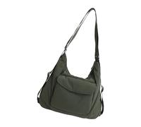 Nucelit Borsa a tracolla in nylon con chiusura sicura con cerniera grande borsa a tracolla con tasca esterna che protegge gli oggetti di valore durante il transito a tracolla di grande capacità, Verde