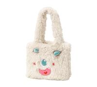 Nucelit Borsa ascellare da donna, graziosa borsa a tracolla in peluche borsa grande capacità sotto le ascelle shopping per autunno inverno peluche donna spalla, bianco