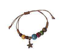 Nucelit Braccialetti etnici alla moda con perline in ceramica fatti a mano corde tessute squisiti e accattivanti decorazione per il polso da indossare tutti, Misura unica, come descritto