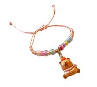Nucelit Braccialetto alla moda in resina Capibara intrecciato unico fascino artistico accessori da polso per ogni occasione animale dei cartoni animati, Misura unica, come descritto
