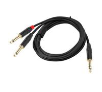 Nucelit Cavo audio splitter a Y da 6,35 mm a due cavi per collegamento sbilanciato in mixer e altoparlanti stereo all'adattatore