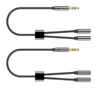Nucelit Cavo splitter AUX a Y compatto e resistente, da 3,5 mm, per una facile condivisione di musica, da maschio a 2 porte 3 femmina, cavo splitter AUX